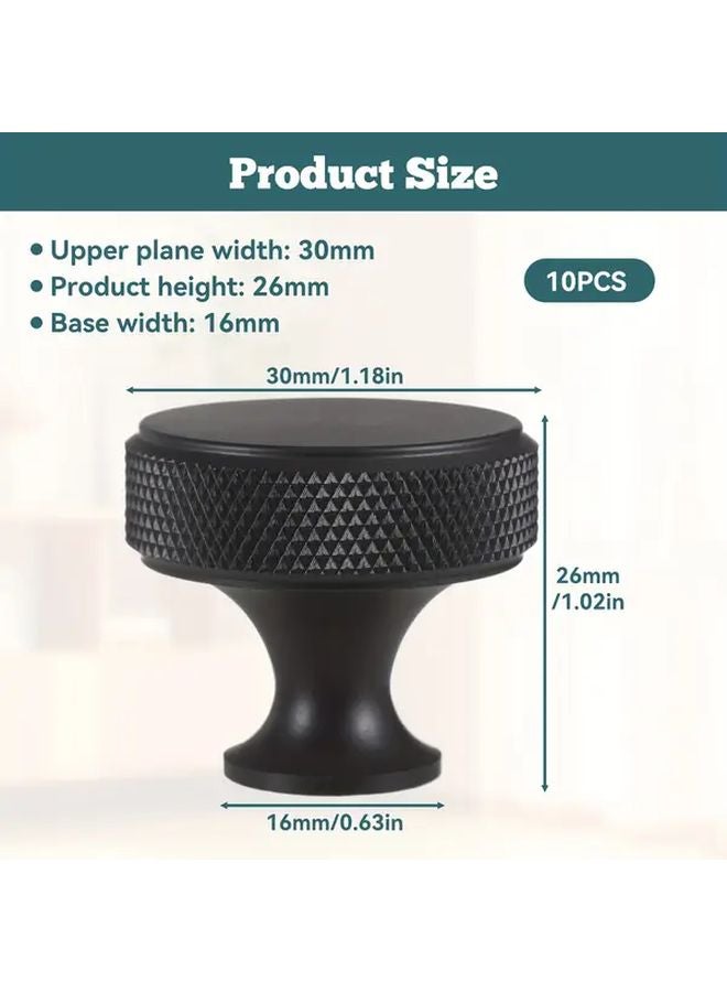 10pcs Black Metal Cabinet Pulls Round Kitchen Drawer Handles Anti Fingerprint Aluminum - Image 4